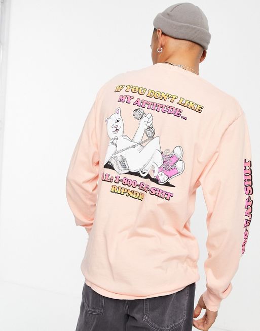 RIPNDIP how's my attitude long sleeve top in pink