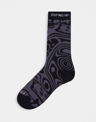 RIPNDIP hypnotic socks in black