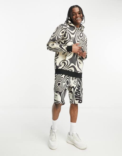 RIPNDIP – Hypnotic – Svart, vit och virvelmönstrad huvtröja, del av set, 2 av 4