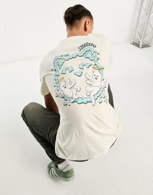 RIPNDIP in the clouds t-shirt in off white with chest and back print - ASOS Price Checker