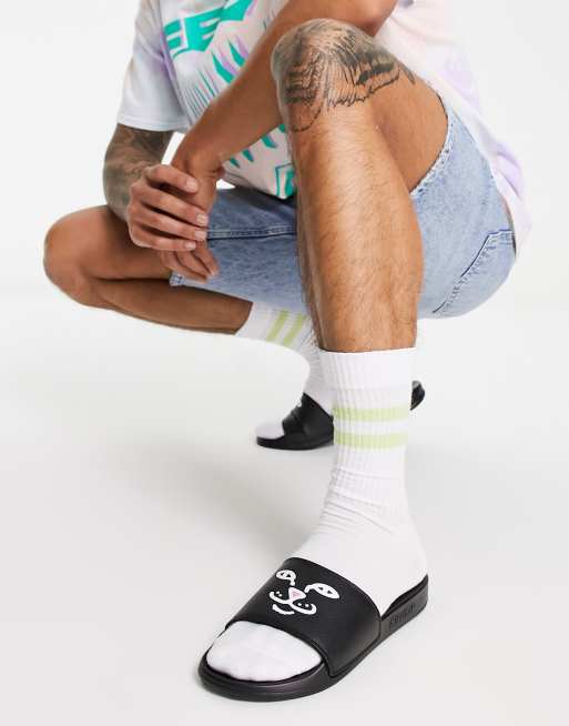 RIPNDIP lord jermal face sliders in black