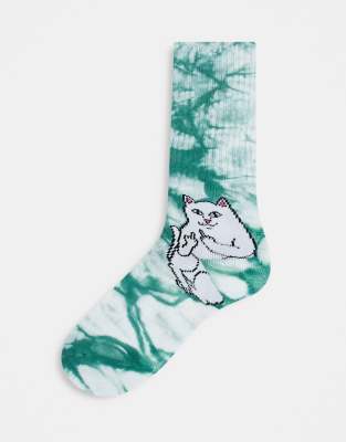 RIPNDIP lord nermal socks in green tie dye