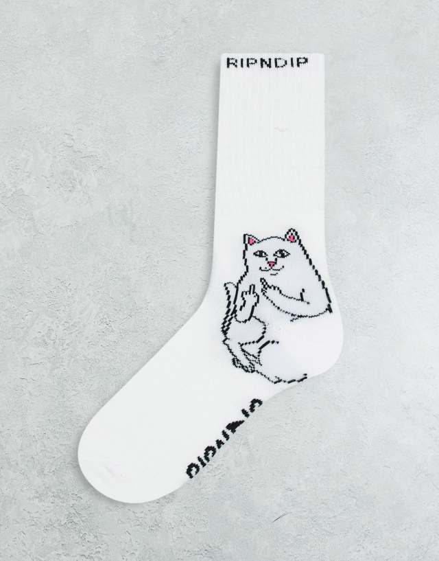 RIPNDIP Lord Nermal socks in white