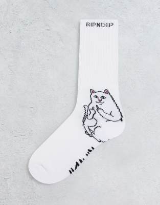 Rip N Dip RIPNDIP lord nermal socks in white
