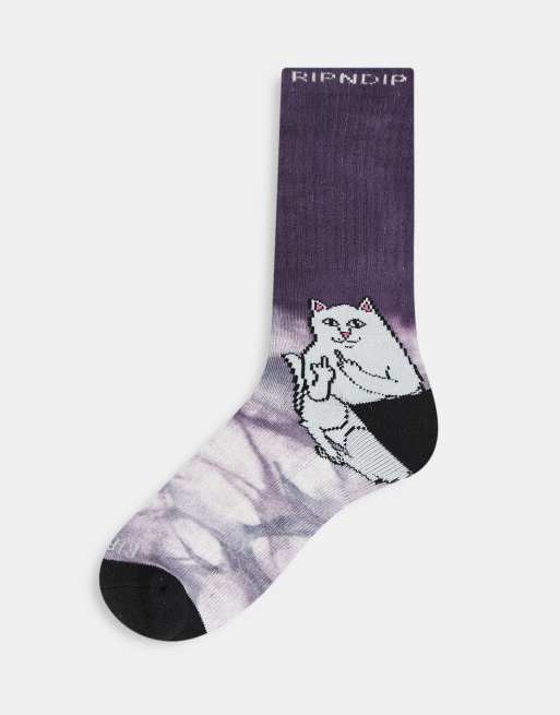 RIPNDIP lord nermal tie-dye socks in navy and mauve