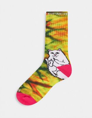 RIPNDIP lord nermal tie-dye sunburst socks in multi (24139901)