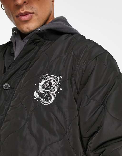RIPNDIP mystic nerm quilted bomber jacket in black with