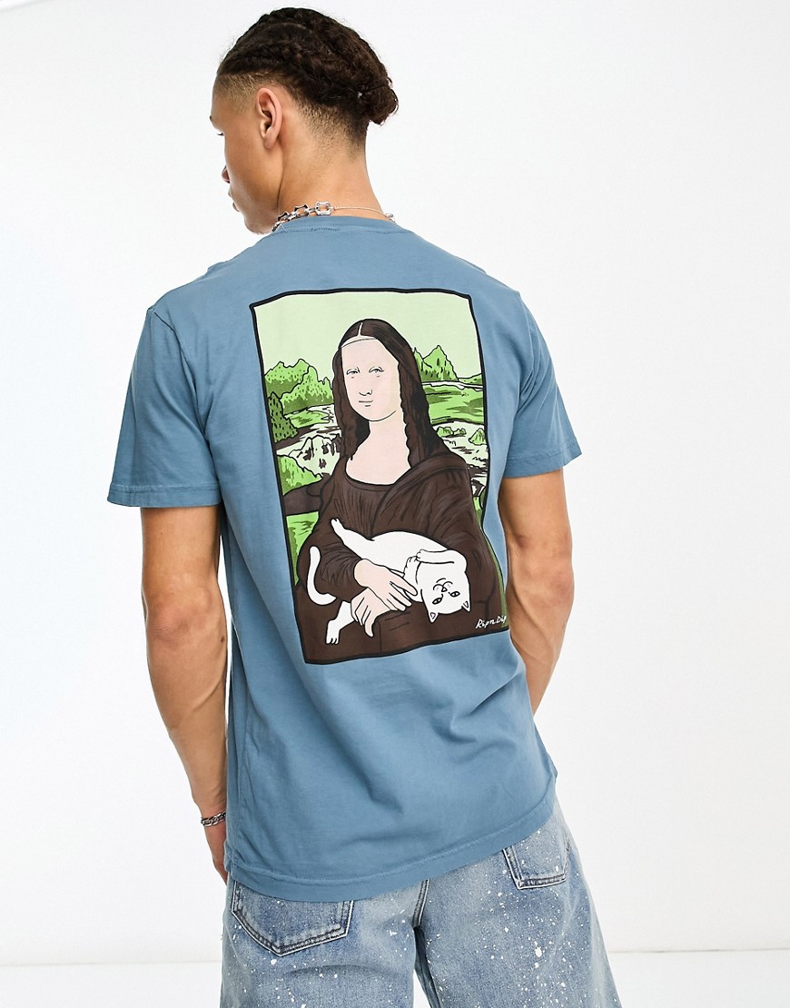 Rip N Dip RIPNDIP nerma lisa t-shirt in slate blue with chest and back print