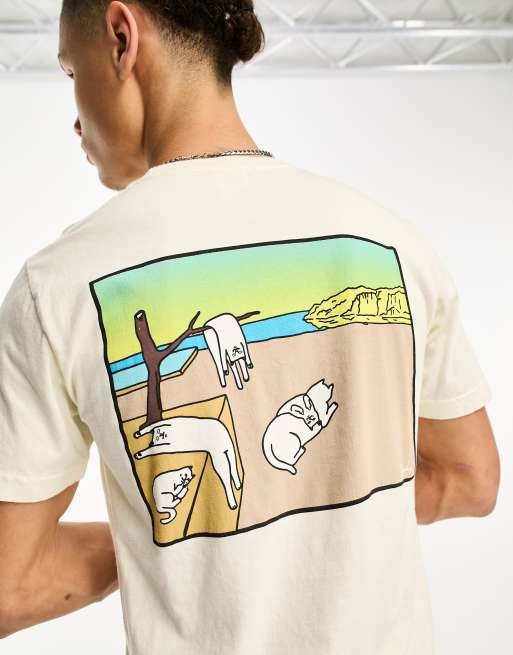 RIPNDIP - Nermali - T-shirt in gebroken wit met print op de borst- en rug