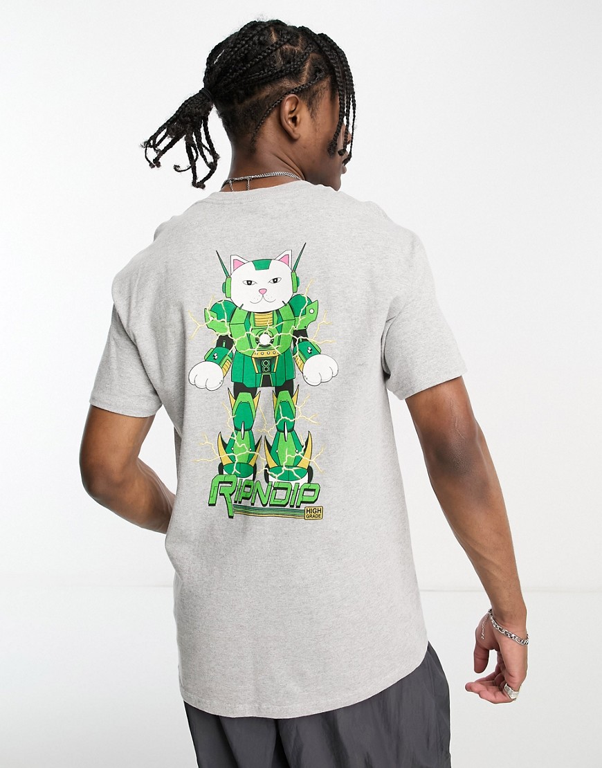 Rip N Dip RIPNDIP nermbot t-shirt in gray with chest and back print