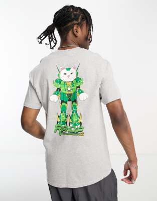 Rip N Dip RIPNDIP nermbot t-shirt in grey with chest and back print