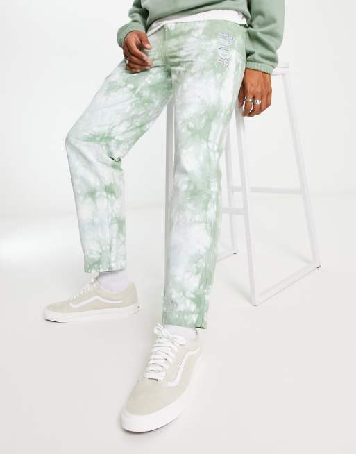 RIPNDIP og prisma casual pants in green and white tie dye ASOS