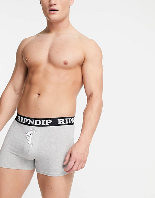 Underwear & Socks Underwear/RIPNDIP peek a nermal boxers in grey 