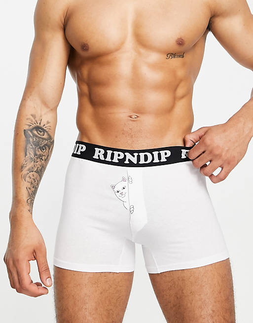  Underwear/RIPNDIP Peek A Nermal boxers in white 