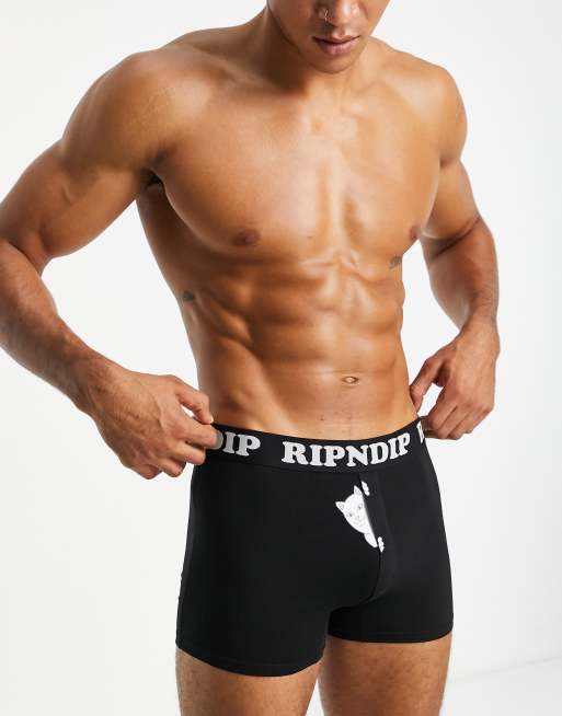 RIPNDIP – Peek A Nermal – Schmal geschnittene Boxershorts in Schwarz