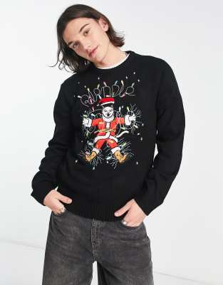 RIPNDIP santa knitted sweater in black with graphic knit detail