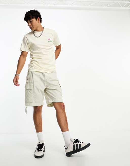 RIPNDIP short sleeve t-shirt in beige with everybody surfs chest and back print, 4 of 4