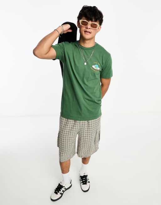 RIPNDIP short sleeve t-shirt in green with different day chest and back print, 3 of 4