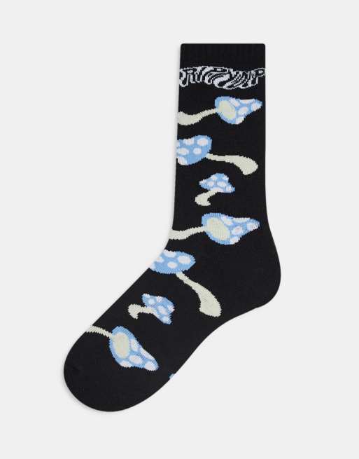 RIPNDIP – Socken in Schwarz mit durchgehendem Pilzdruck