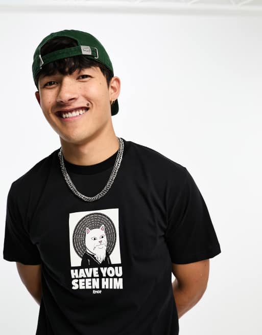 RIPNDIP – Svart kortärmad t-shirt med tryck på bröstet