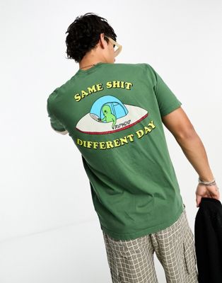 RIPNDIP short sleeve t-shirt in green with different day chest and back print - ASOS Price Checker