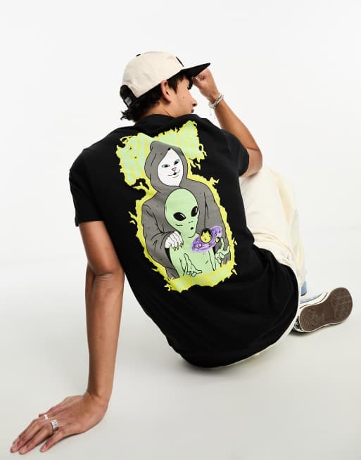 RIPNDIP - T-shirt à manches courtes avec imprimé Mind devant et au dos - Noir