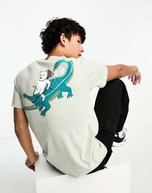 RIPNDIP - T-shirt a maniche corte verde salvia con stampa 