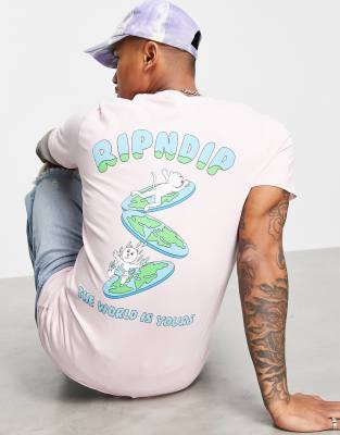 RIPNDIP the world is yours t-shirt in pink