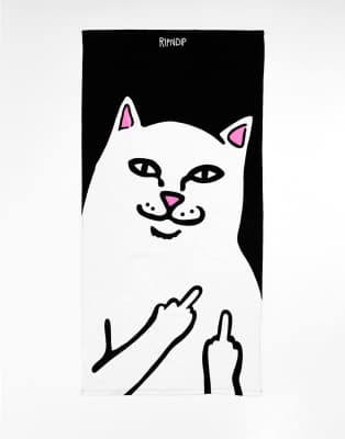 Rip N Dip RIPNDIP towel in black with Nermal print