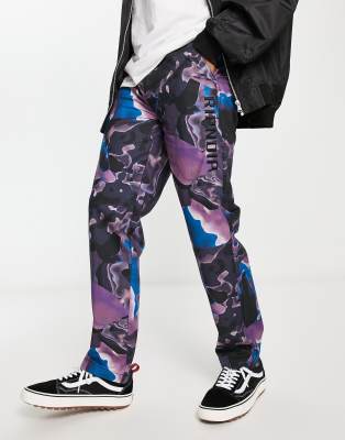 RIPNDIP ultralight beam casual trousers in black with all over art print