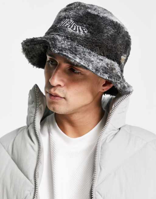 RIPNDIP warped sherpa tie-dye bucket hat in black | ASOS