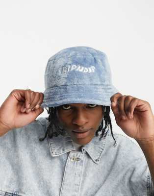 Rip N Dip RIPNDIP wave sherpa bucket hat in light blue | Smart Closet