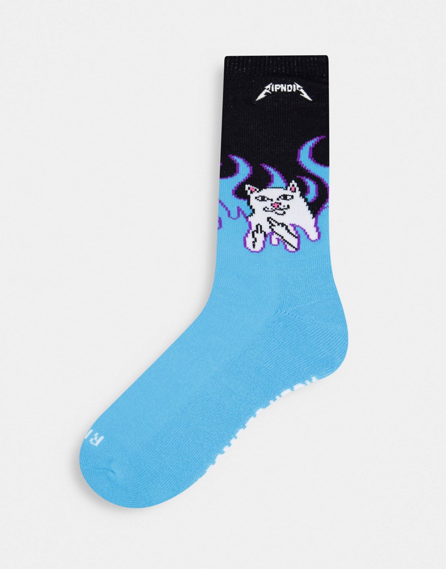 RIPNDIP welcome to heck socks in blue/black-Blues