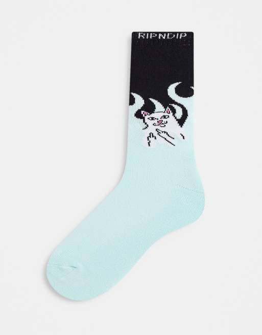 RIPNDIP welcome to heck socks in blue