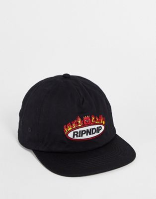 RIPNDIP welcome to heck trucker cap in black