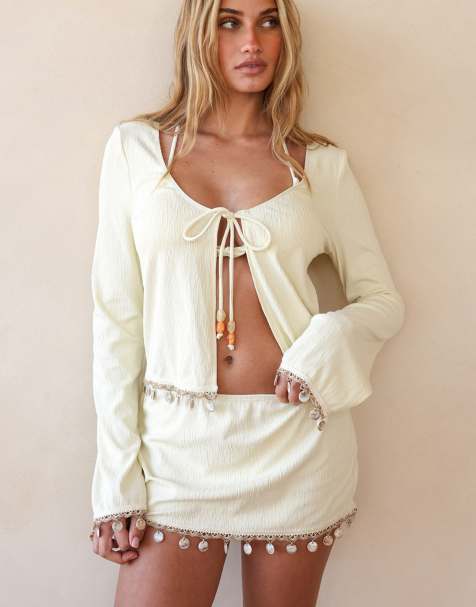 Ris-k firecracker mini skirt in papyrus - view 1