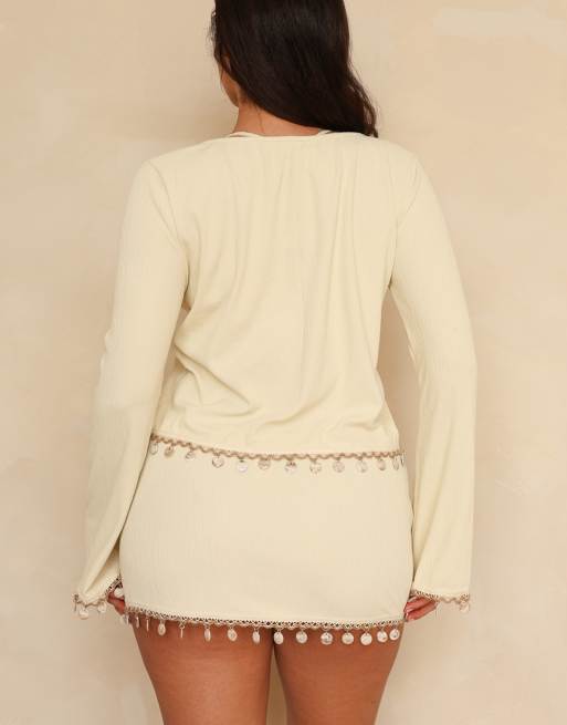 Ris-k firecracker mini skirt in papyrus, 7 of 7
