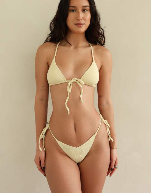 Ris-k fuego triangle bikini top in honey, 4 of 4