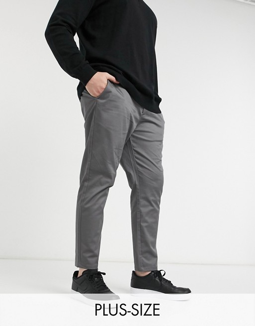 River Isand Big & Tall skinny chinos in grey