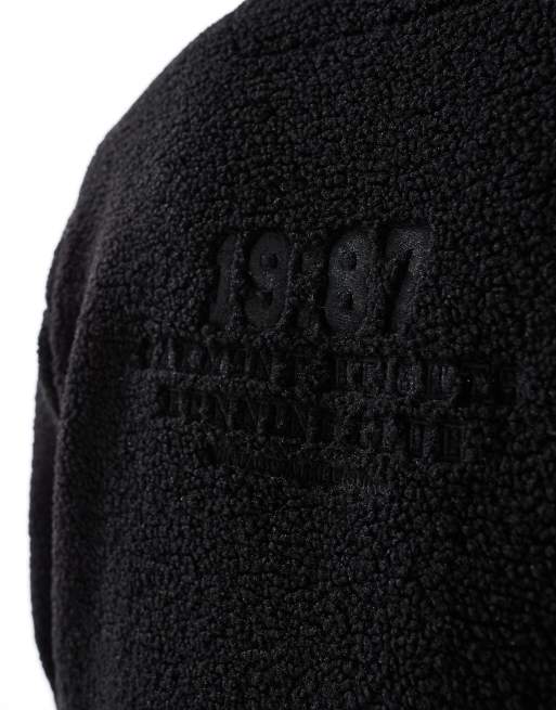 River Island – 1987 – Svart fleece med dragkedja vid halsen, 3 av 4