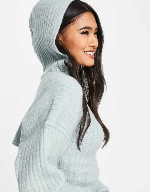 River Island - 2 i 1 bolero med hætte i grøn, 3 af 4