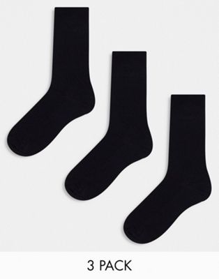 3 pack ankle socks in black