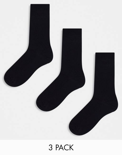 River Island 3 pack ankle socks in black | ASOS