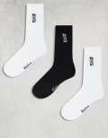 [River Island] River Island 3 pack Japanese tube socks in white One Size WHITE