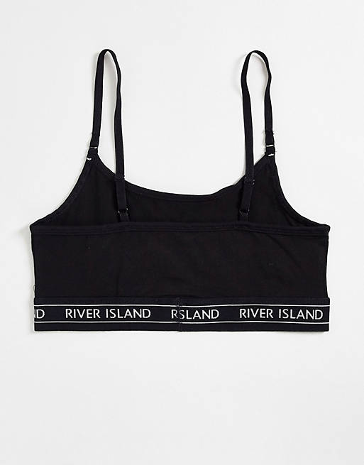  River Island 3 pack of bra's co-ord in black 