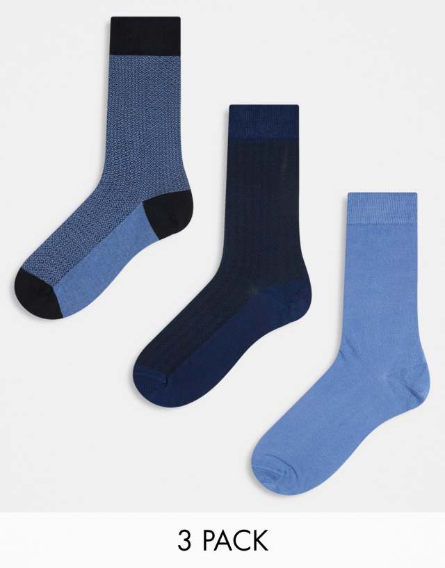 River Island - 3 pack socks in blue