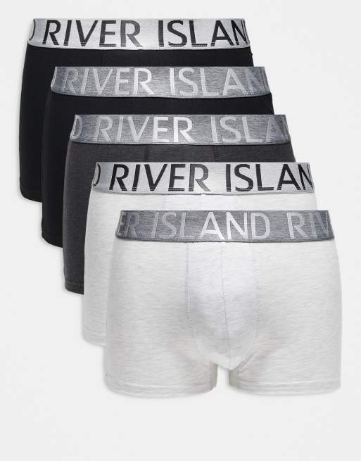 River Island 4 pack boxer briefs in mixed gray 