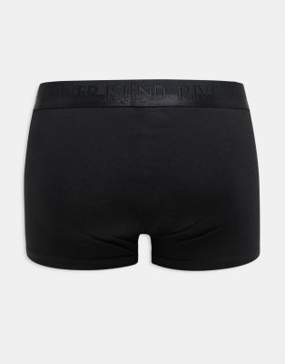 River Island 4 Pack Cotton Stretch Boxer Briefs In Black