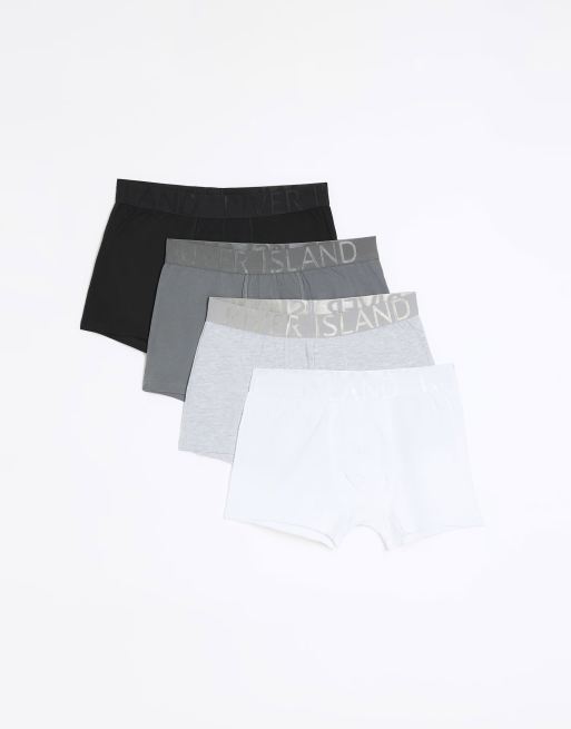 River Island 4 pack drench briefs in gray