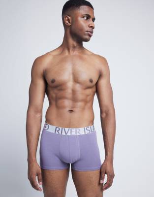 River Island 4 pack regular fit ri trunks in purple - light